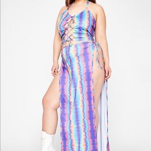 Dolls Kill Club Exx Tie-Dye Maxi Set